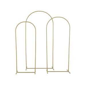 Gold Metal Backdrop Arches Set of 3 Decorative Frame Set for Balloons